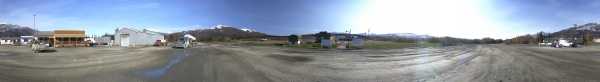 Panoramic view of Coldfoot Camp along the Dalton Highway in Alaska