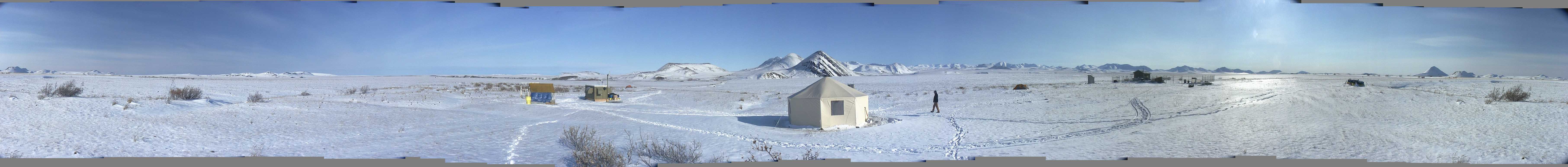 Panorama of the temporary base at Ivotuk, Alaska