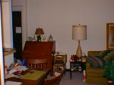 Living room - door, desk, couch